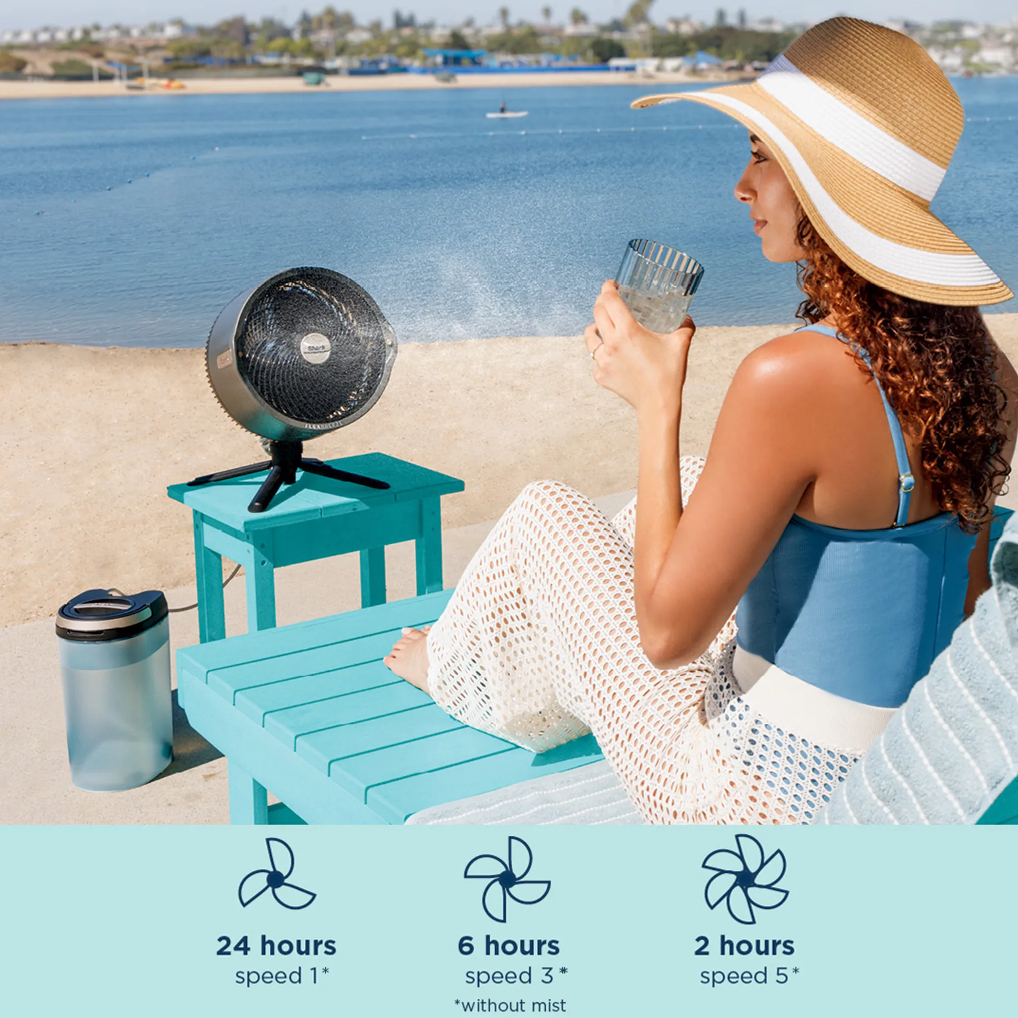 Shark FlexBreeze Pro Mist Indoor Outdoor Pedestal & Table Fan With Water Tank - Image 10