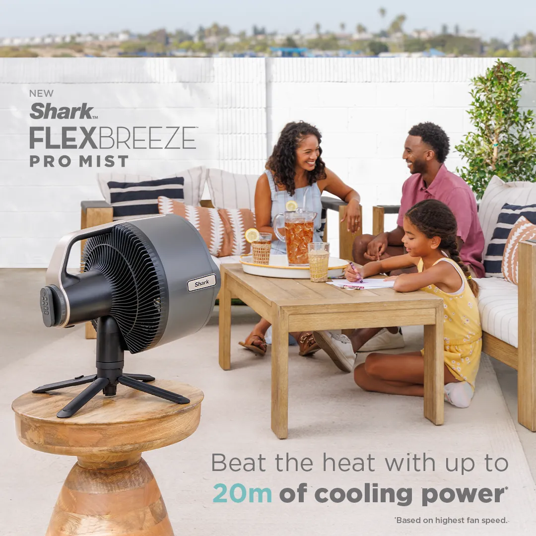 Shark FlexBreeze Pro Mist Indoor Outdoor Pedestal & Table Fan With Water Tank - Image 9